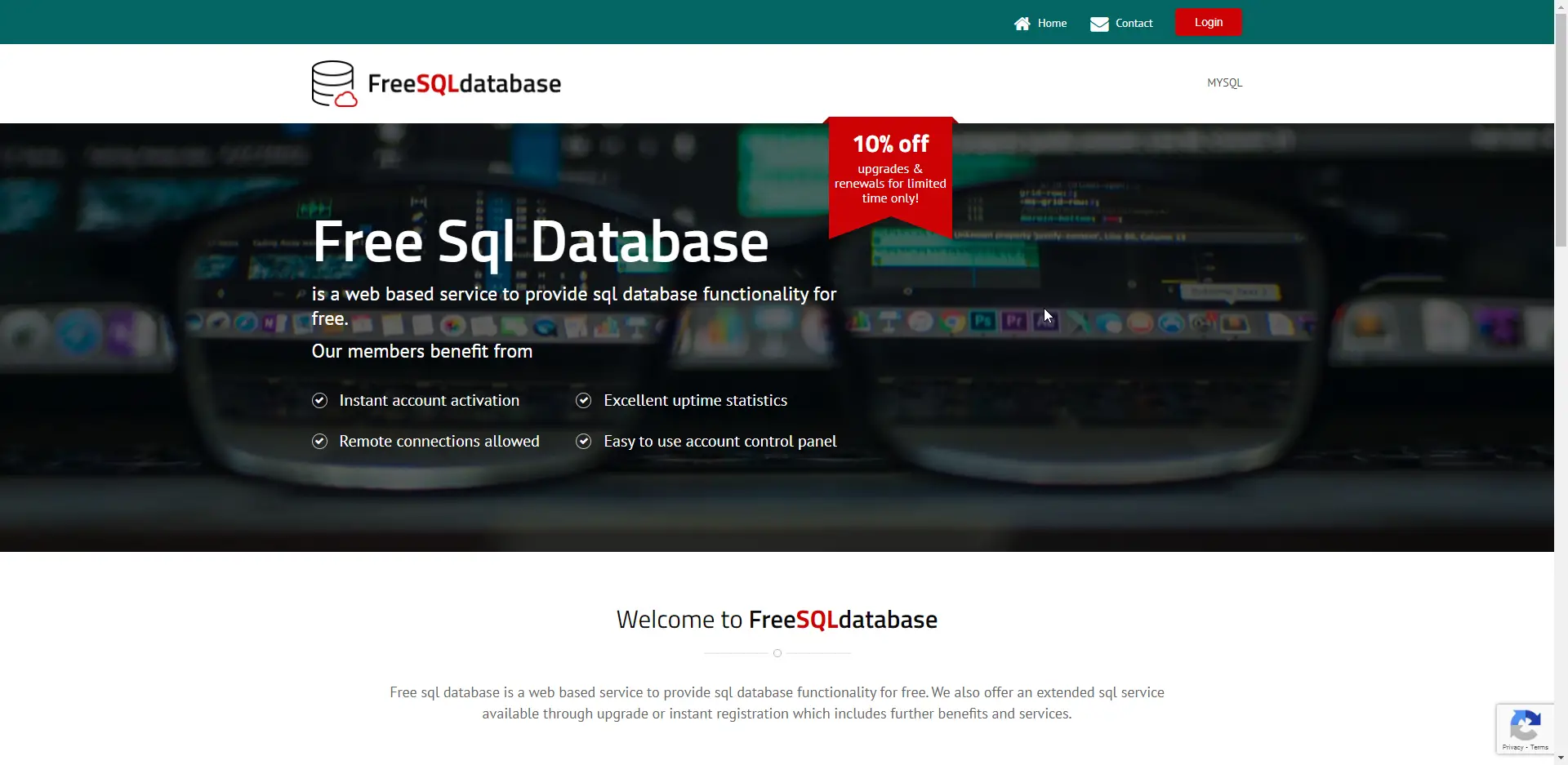 freesqldatabase.com screenshot freesqldatabase.com screenshot