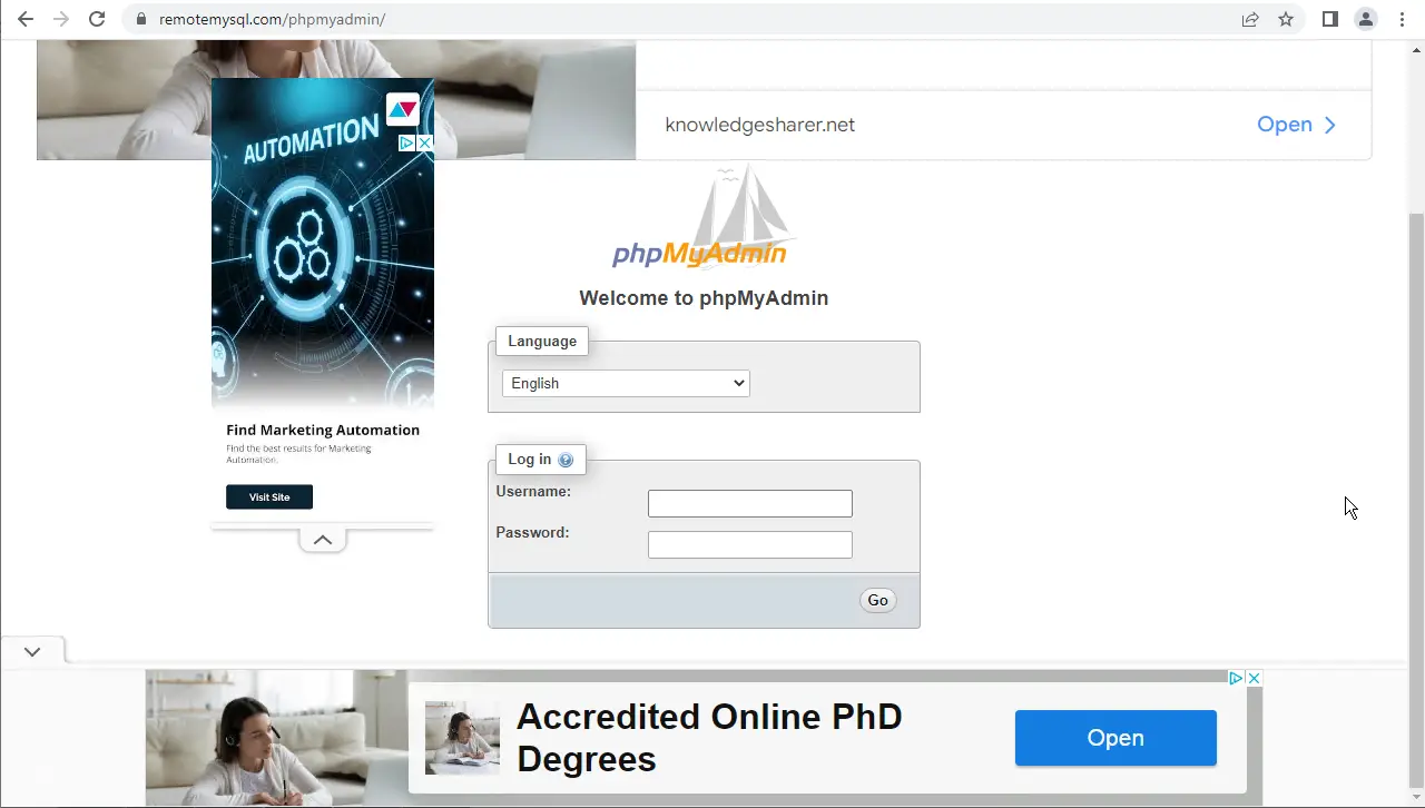 remotemysql.com phpmyadmin remotemysql.com phpmyadmin
